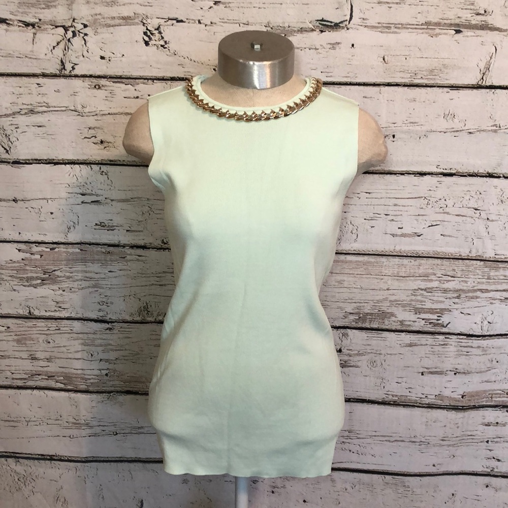 Carmen Marc Valvo Sleeveless Chainlink Neckline Size Medium